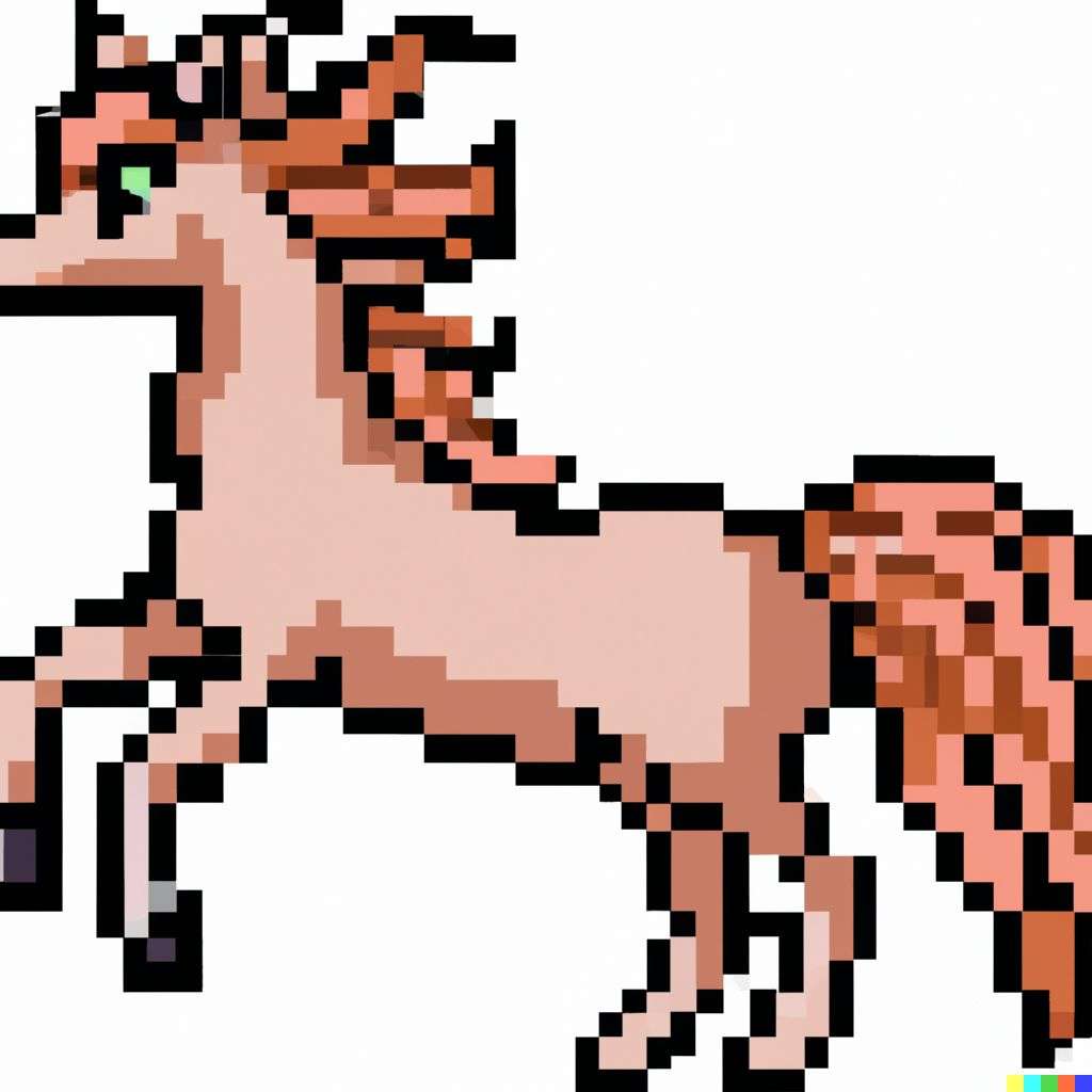a horse, pixel art